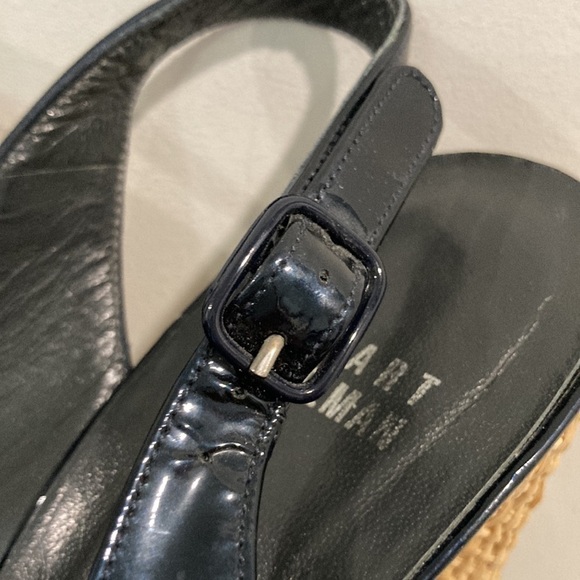 STUART Weitzman Black heels Size 7.5 patent leather peep toe - Picture 14 of 15